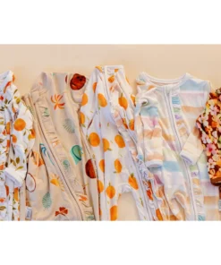 Sleepers Oranges Bamboo Zip Sleeper + Ruffles - Arrows & Bow X Joss + J