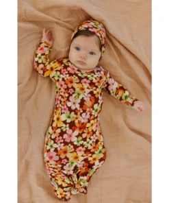 Liberty Floral Bamboo Knotted Gown - Arrows & Bow X Joss + J Preemie + Newborn