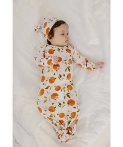 Orange Blossom Bamboo Knotted Gown - Arrows & Bow X Joss + J Preemie + Newborn