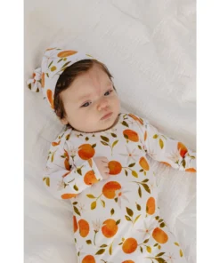Orange Blossom Bamboo Knotted Infant Beanie - Arrows & Bow X Joss + J