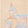 Sunset Stripes Bamboo Knotted Infant Beanie - Arrows & Bow X Joss + J