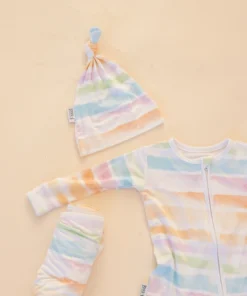 Sunset Stripes Bamboo Knotted Infant Beanie - Arrows & Bow X Joss + J