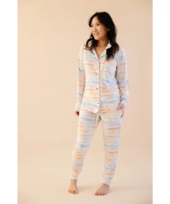 Sunset Stripes Bamboo Women's Luxe Lounge Set - Arrows & Bow X Joss + J 8 Sunset Stripes Bamboo Women's Luxe Lounge Set - Arrows & Bow X Joss + J