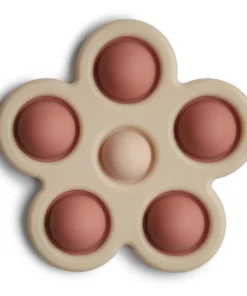 Mushie Rose + Blush + Shifting Sand Flower Press Toy Toys