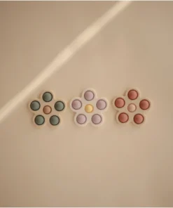 Mushie Rose + Blush + Shifting Sand Flower Press Toy Toys