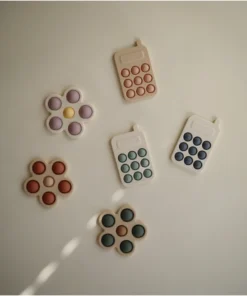 Mushie Rose + Blush + Shifting Sand Flower Press Toy Toys