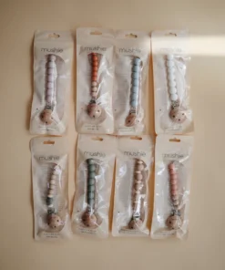 Mushie Pacifier Goods Ash Cleo Pacifier Clip