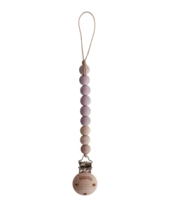 Mushie Pacifier Goods Mauve Cleo Pacifier Clip