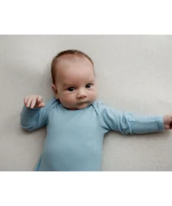 Three Little Tots Baby Blue Ribbed Knotted Gown