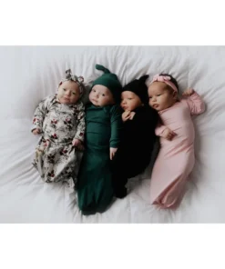 Three Little Tots Preemie + Newborn Emerald Knotted Gown