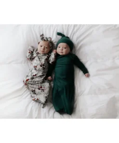 Three Little Tots Preemie + Newborn Emerald Knotted Gown