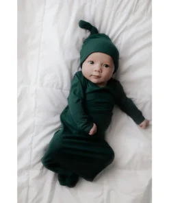 Three Little Tots Preemie + Newborn Emerald Knotted Gown