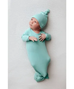 Three Little Tots Mint Knotted Gown Preemie + Newborn