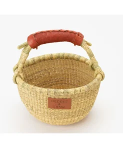 Heddle + Lamm Kandiga Mini Bolga Basket + Brown Handle Baskets