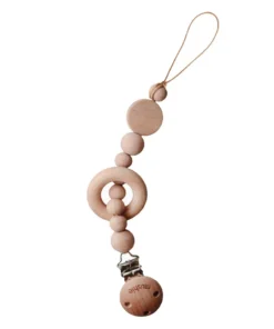Mushie Pacifier Goods Sunny Wooden Rattle Pacifier Clip