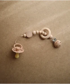 Mushie Pacifier Goods Sunny Wooden Rattle Pacifier Clip