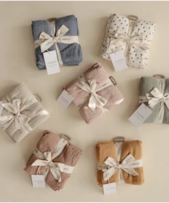 Mushie Fog 3-pack Muslin Cloths