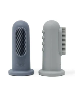 Mushie Bath Goods Tradewinds + Stone Finger Toothbrush