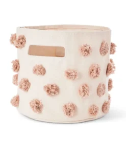 Pehr Rose Pink Pom Pom Pint Basket Decor