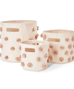 Pehr Rose Pink Pom Pom Pint Basket Decor