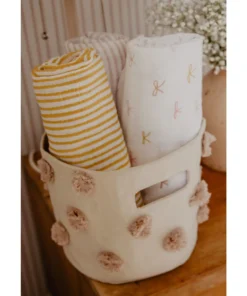 Pehr Rose Pink Pom Pom Mini Basket Decor