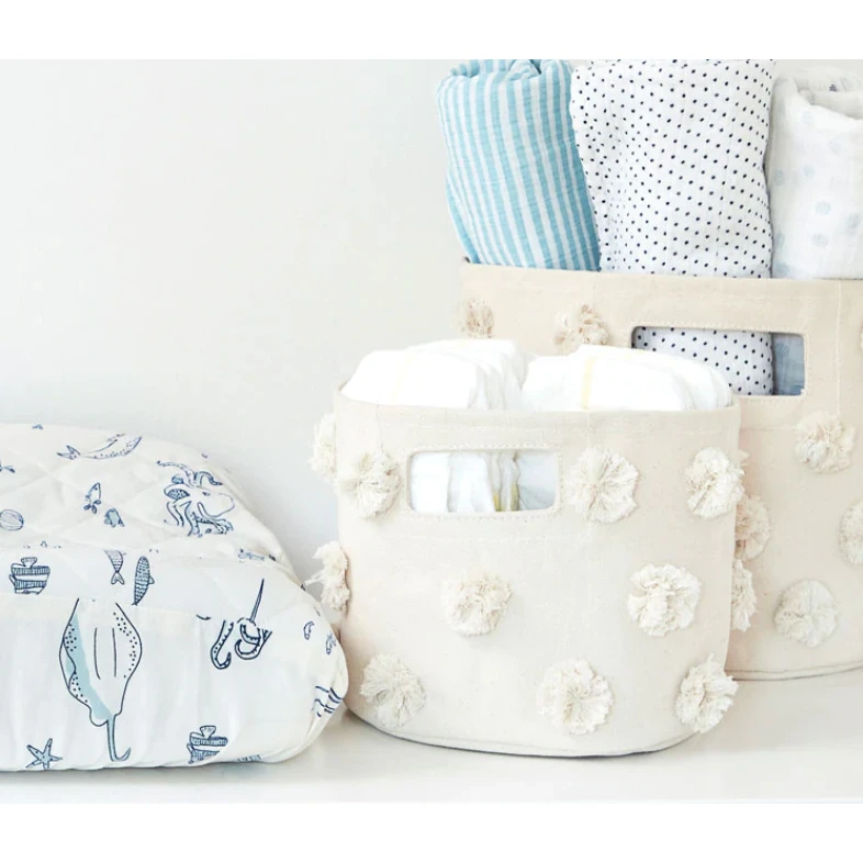 Pehr Natural Pom Pom Mini Basket 4 Pehr Natural Pom Pom Mini Basket