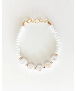 Little Lunds Co Jewelry Custom Name Gender White Stone Bracelet