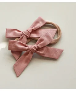 Mae + Skye Headwear Old Rose Petite Schoolgirl Bow Hair Clip