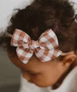 Mae + Skye Headwear Toffee Check Mini Pinwheel Pigtail Hair Clips