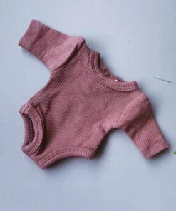 Cinnamon Ribbed Long Sleeve Romper Minikane Clothing Dolls + Plushies