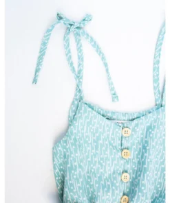 Bailey's Blossoms Mint Tie Strap Ruffle Romper