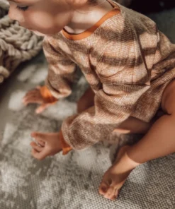 Minikane Overalls + Rompers Copper Long Sleeve Bubble Romper