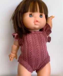 Plum Romper Ruffle Sleeve Minikane Clothing