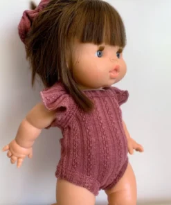 Plum Romper Ruffle Sleeve Minikane Clothing