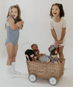 Joss + J Leotards Navy Stripes Bamboo Flutter Sleeve Leotard