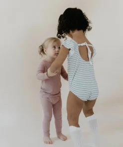 Joss + J Leotards Sage Stripes Bamboo Flutter Sleeve Leotard 8 Joss + J Leotards Sage Stripes Bamboo Flutter Sleeve Leotard