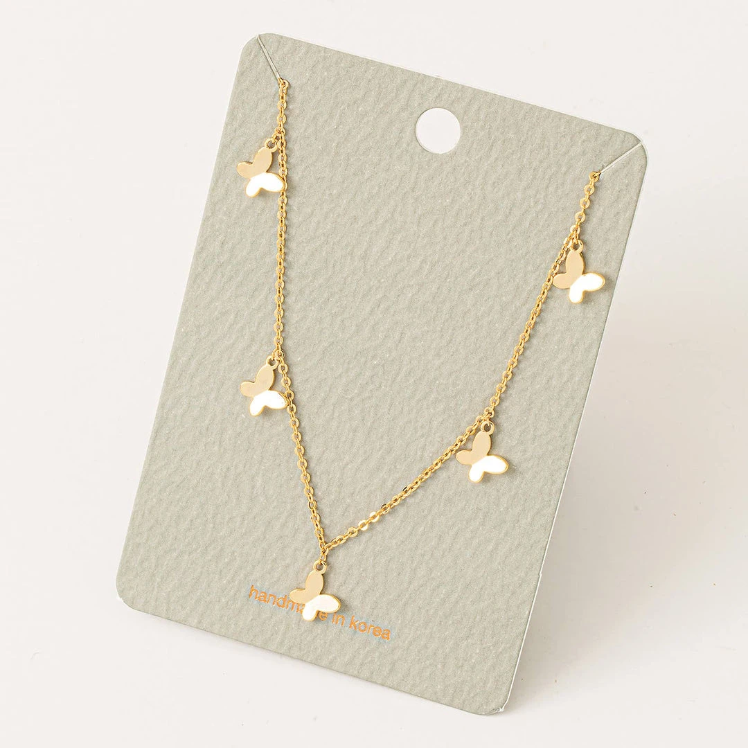 Fame Accessories Multi Butterfly Charm Necklace 3 Fame Accessories Multi Butterfly Charm Necklace