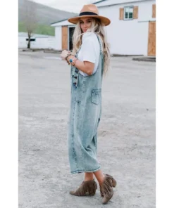 J+j Blue Slouchy Denim Overalls