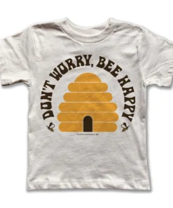 Rivet Apparel Graphic Tees Bee Happy Cream Vintage Tee