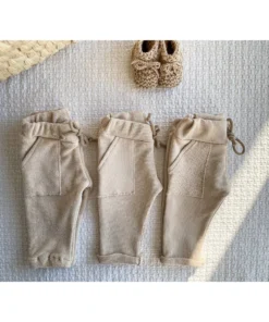 Evelina Apparel Bottoms Beige Toweling Sweatpants