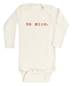 Tenth + Pine Be Mine Red + Natural Organic Long Sleeve Onesie