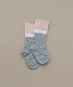 Olivia J Mauve + Cream + Grey Socks