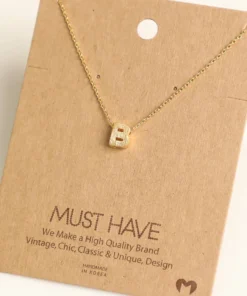 Fame Accessories Necklaces Gold Initial B Necklace
