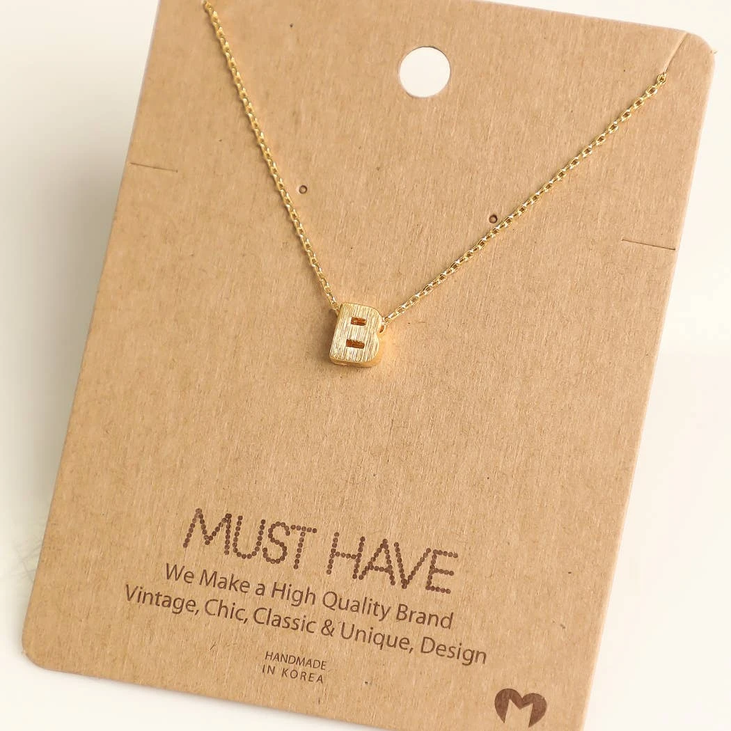 Fame Accessories Necklaces Gold Initial B Necklace 3 Fame Accessories Necklaces Gold Initial B Necklace