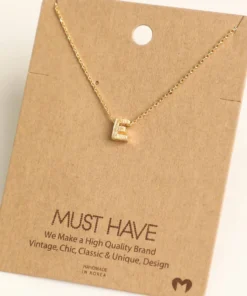 Fame Accessories Gold Initial E Necklace Necklaces