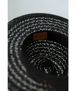 J+j Black Whimsy Straw Hat