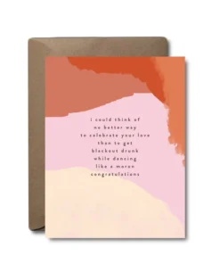 Black Lab Studio Party Time Blackout Wedding Greeting Card