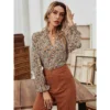 J+j Beige Floral Print Blouse