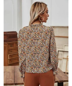 J+j Beige Floral Print Blouse