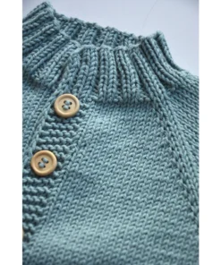 Eli + Nev Knits Blue Cotton Knit Button Cardigan